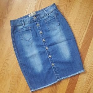 Democracy Denim Button Down Skirt